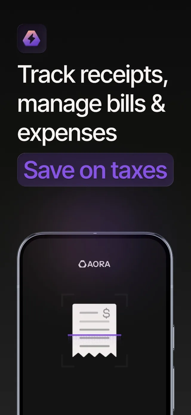 Aora: Smart Receipt & Expense Tracker — app store artwork